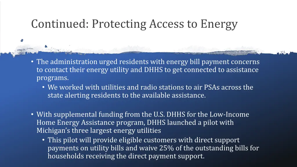 continued protecting access to energy