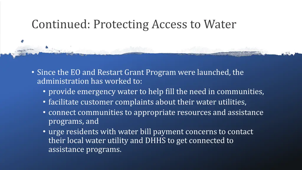 continued protecting access to water