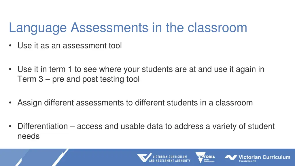 language assessments in the classroom 1