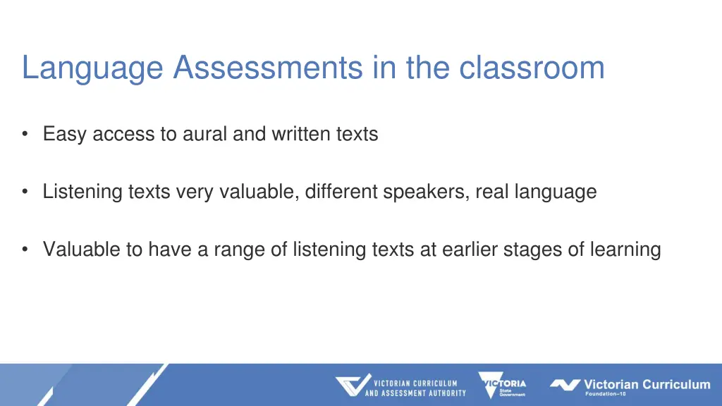 language assessments in the classroom