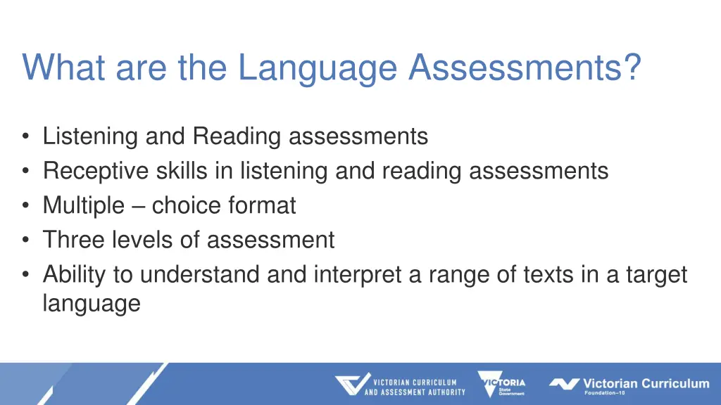 what are the language assessments