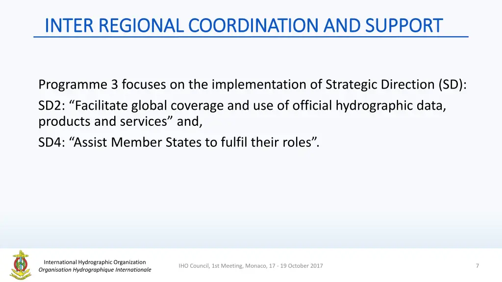 inter regional coordination and support inter