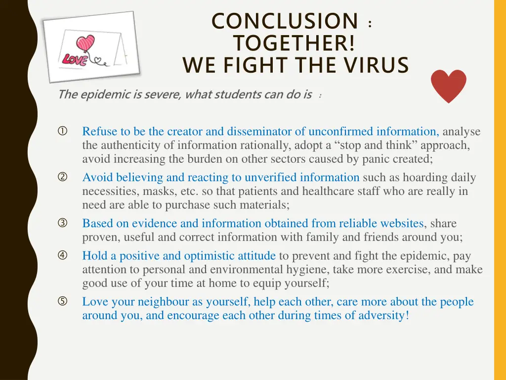 conclusion together we fight the virus