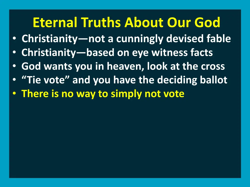 eternal truths about our god christianity 1