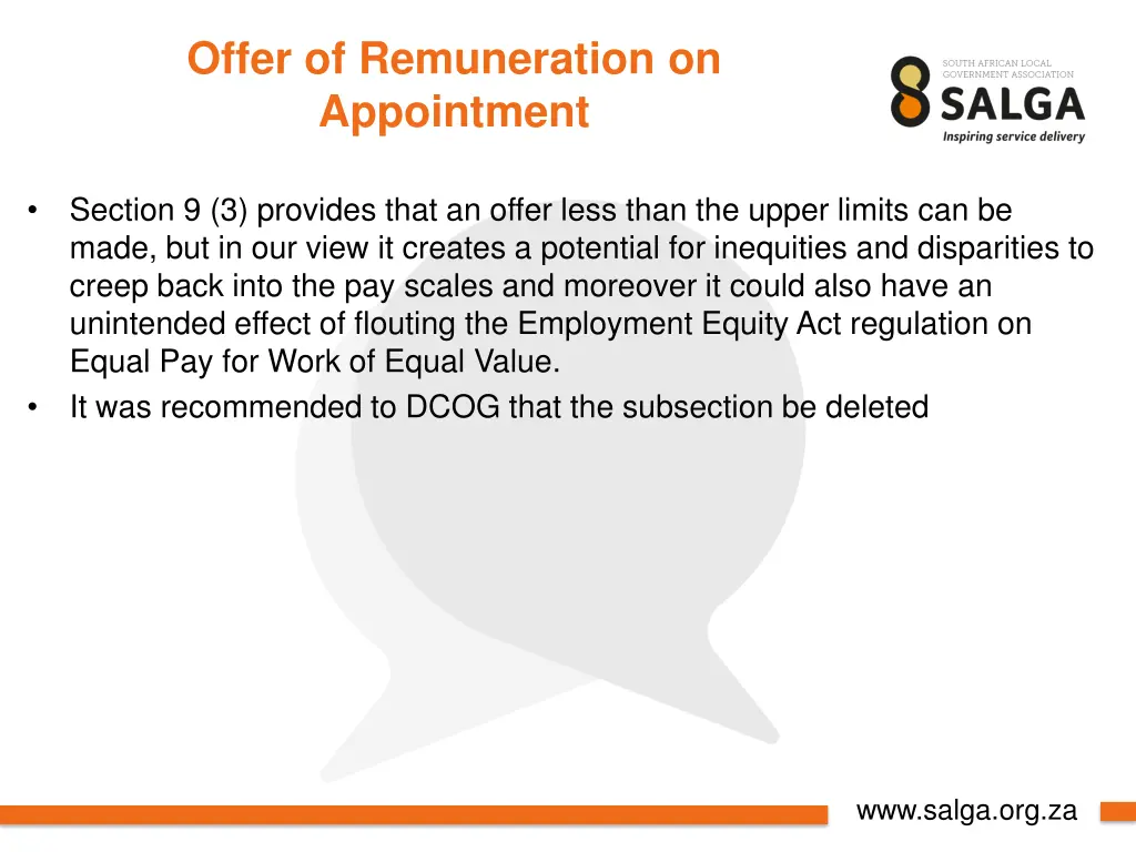 offer of remuneration on appointment