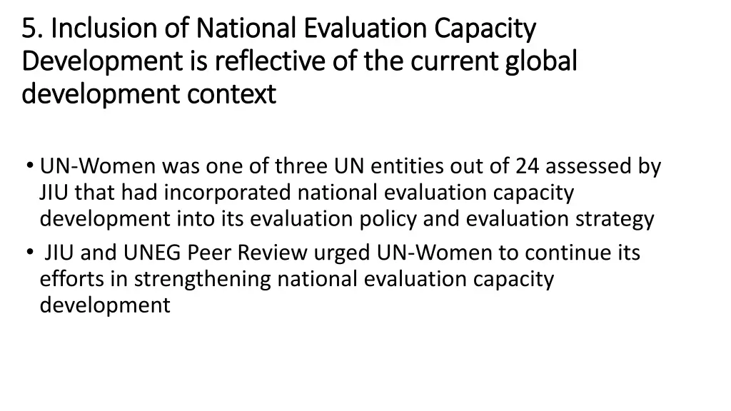 5 inclusion 5 inclusion of national evaluation