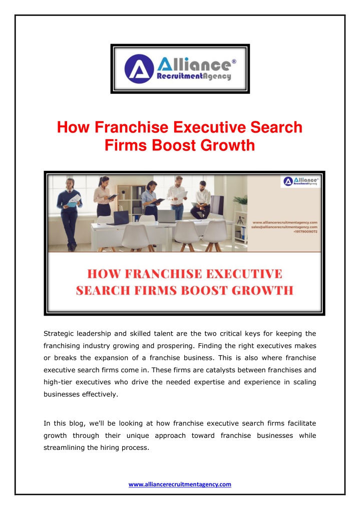 how franchise executive search firms boost growth