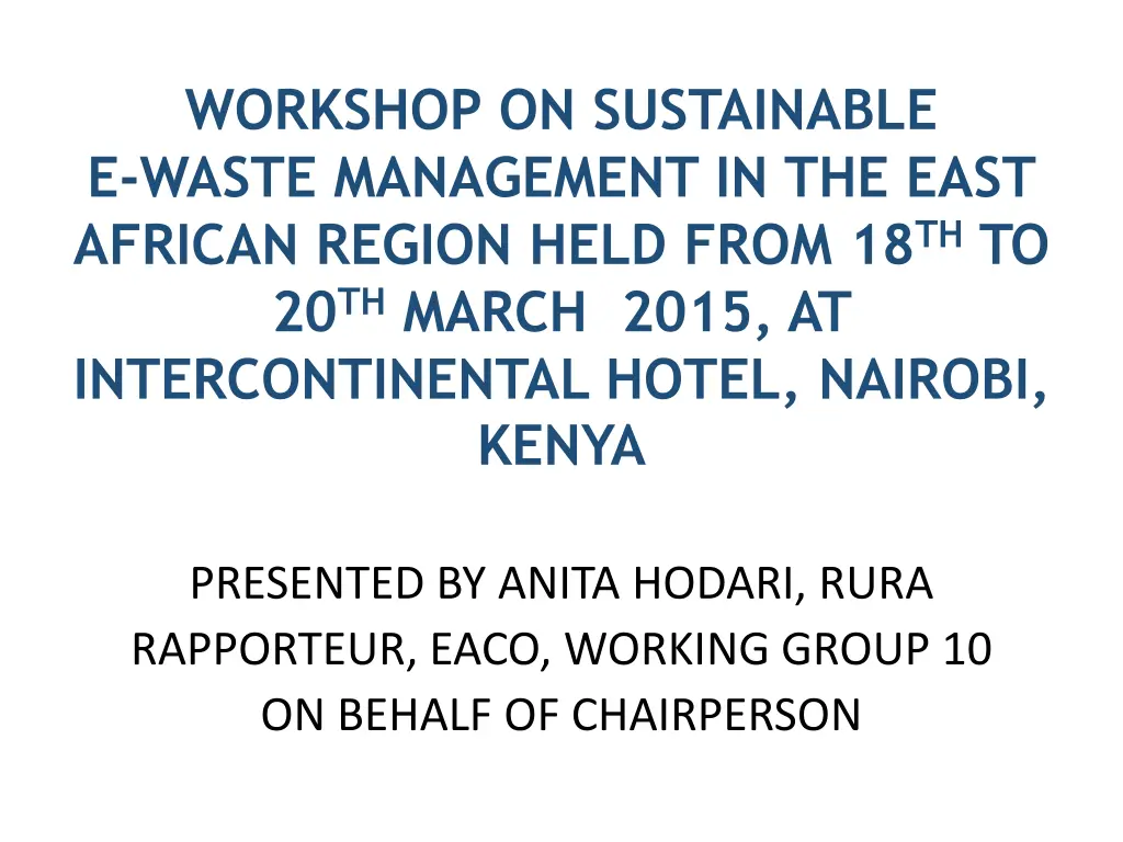 workshop on sustainable e waste management