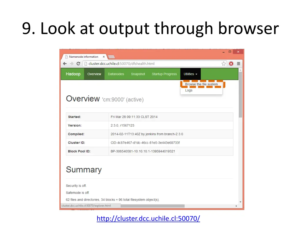 9 look at output through browser