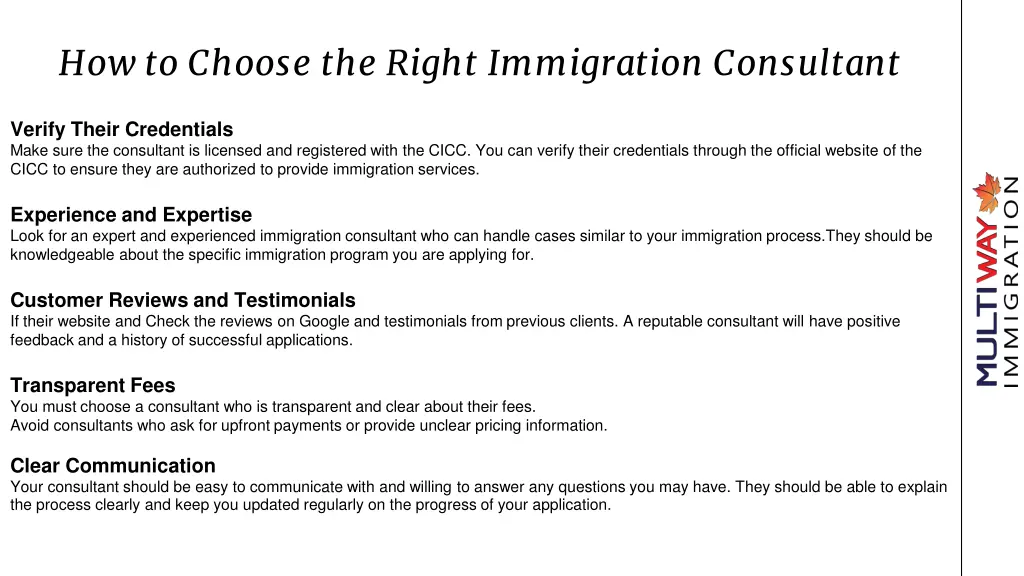 how to choose the right immigration consultant