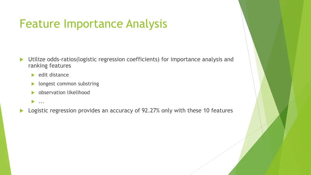 feature importance analysis