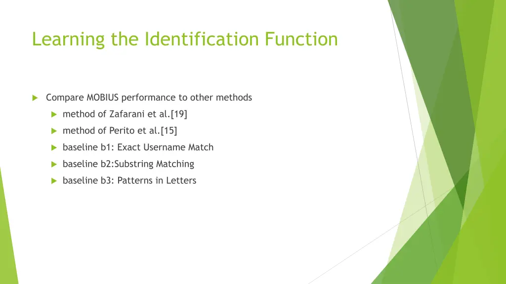 learning the identification function