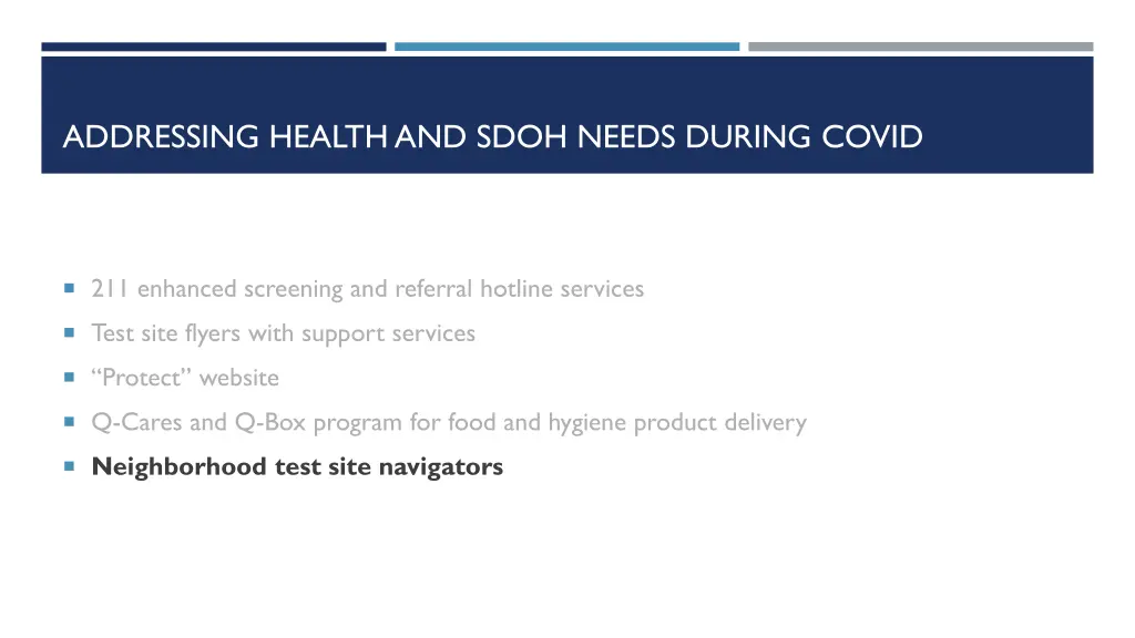 addressing health and sdoh needs during covid