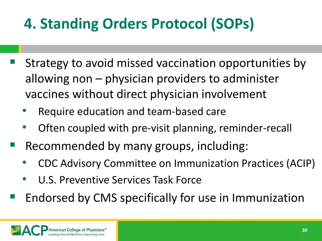 4 standing orders protocol sops