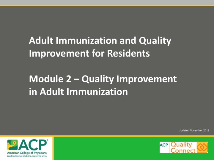 adult immunization and quality improvement