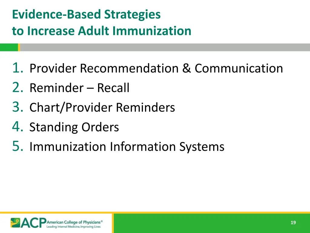 evidence based strategies to increase adult