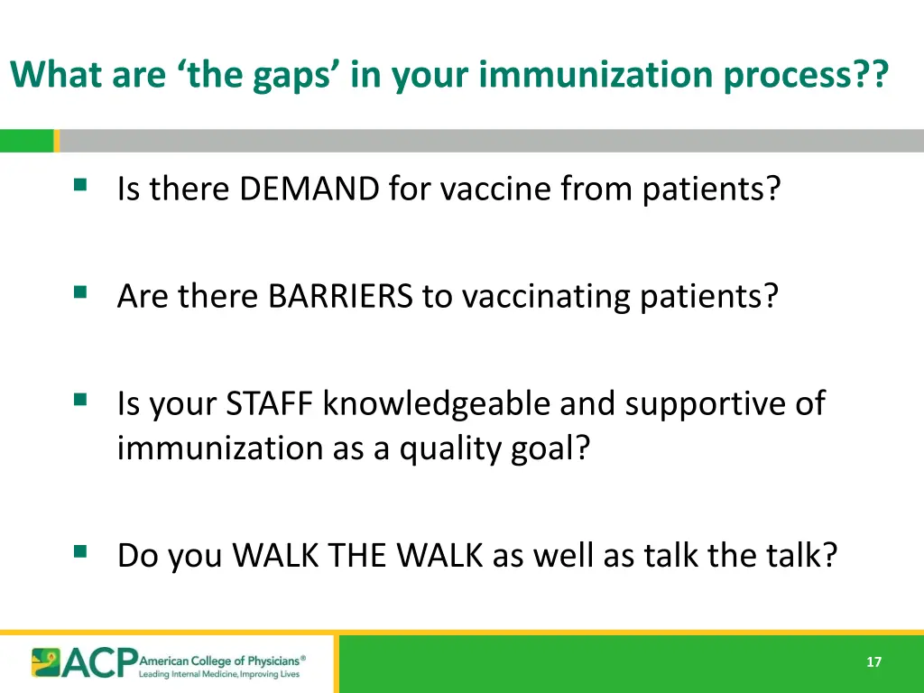 what are the gaps in your immunization process