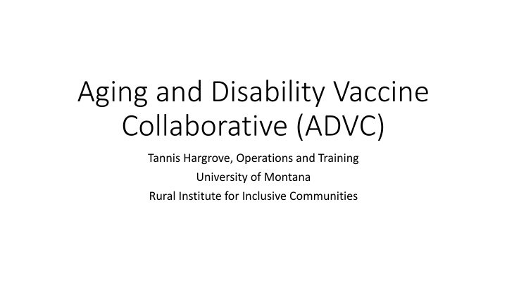 aging and disability vaccine collaborative advc