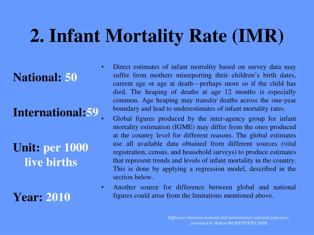 2 infant mortality rate imr