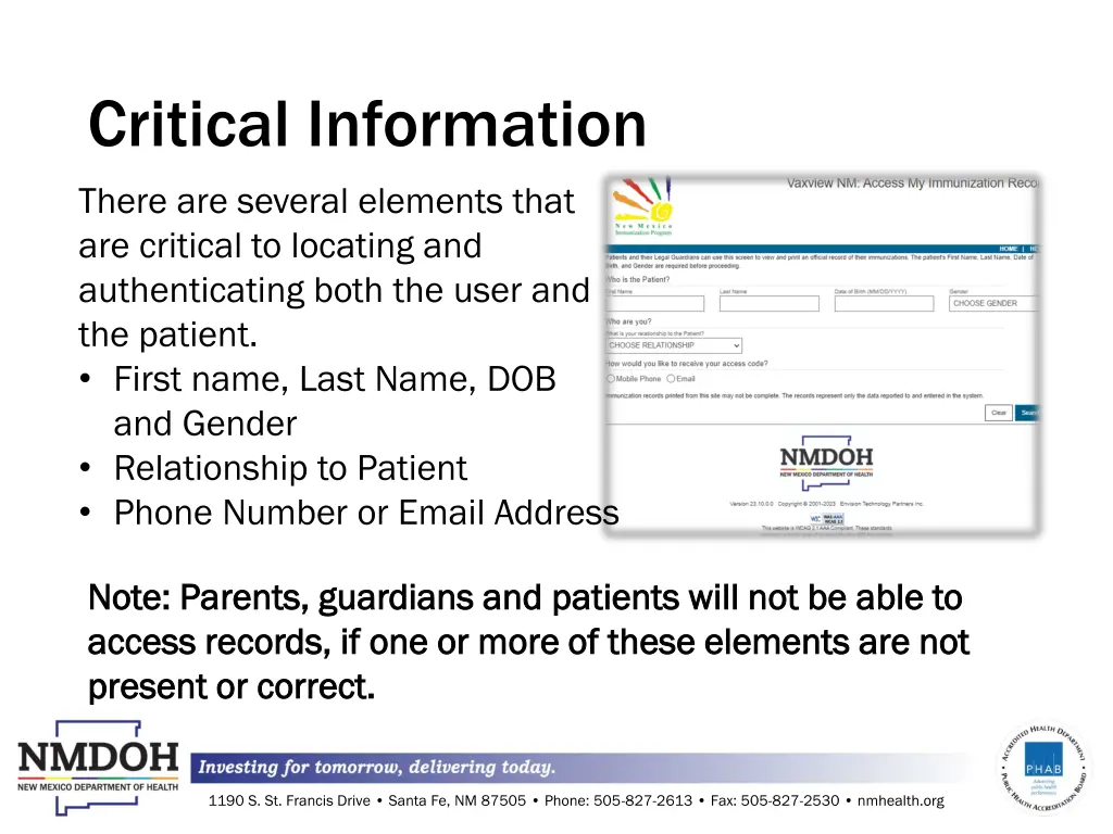 critical information there are several elements