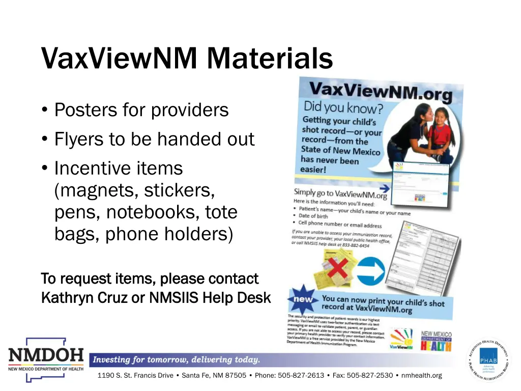 vaxviewnm materials