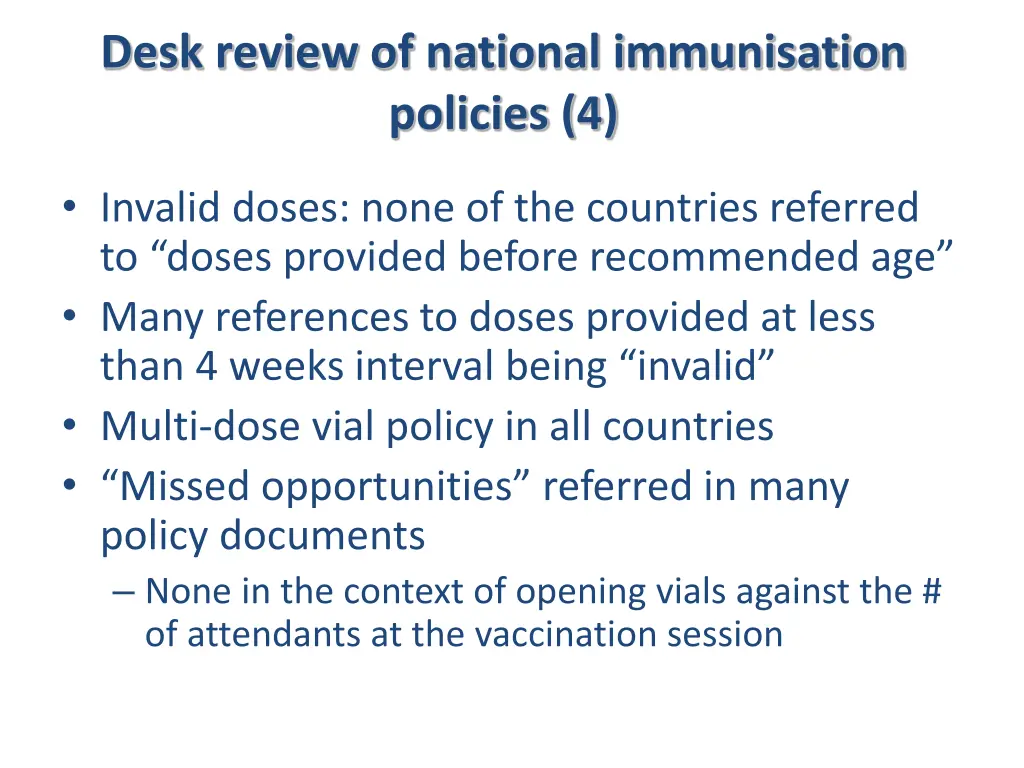 desk review of national immunisation policies 4