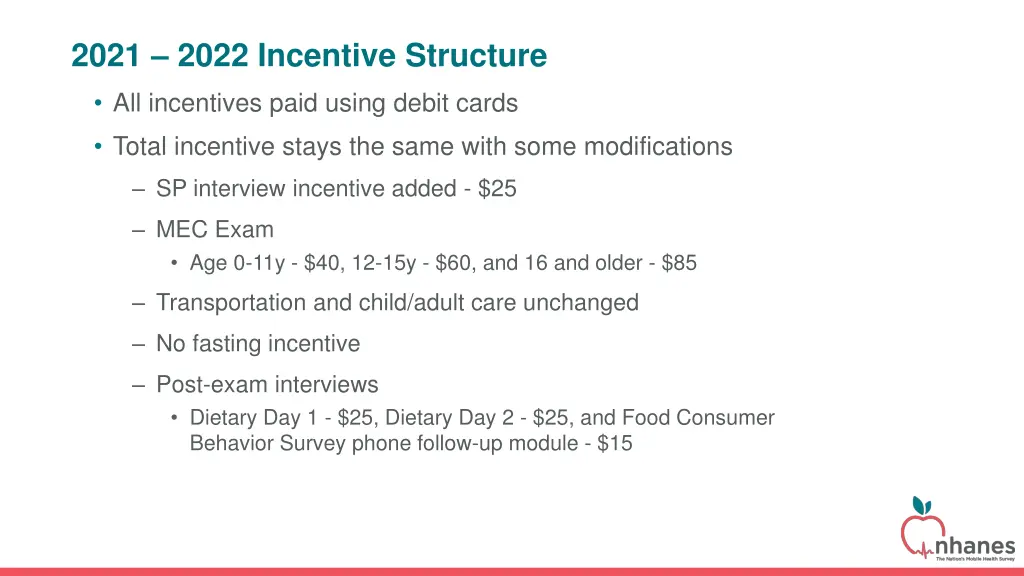 2021 2022 incentive structure