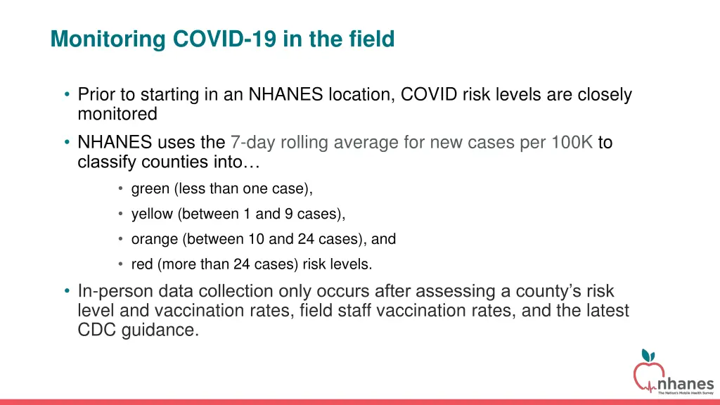 monitoring covid 19 in the field