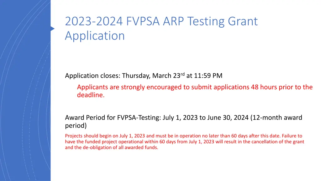 2023 2024 fvpsa arp testing grant application