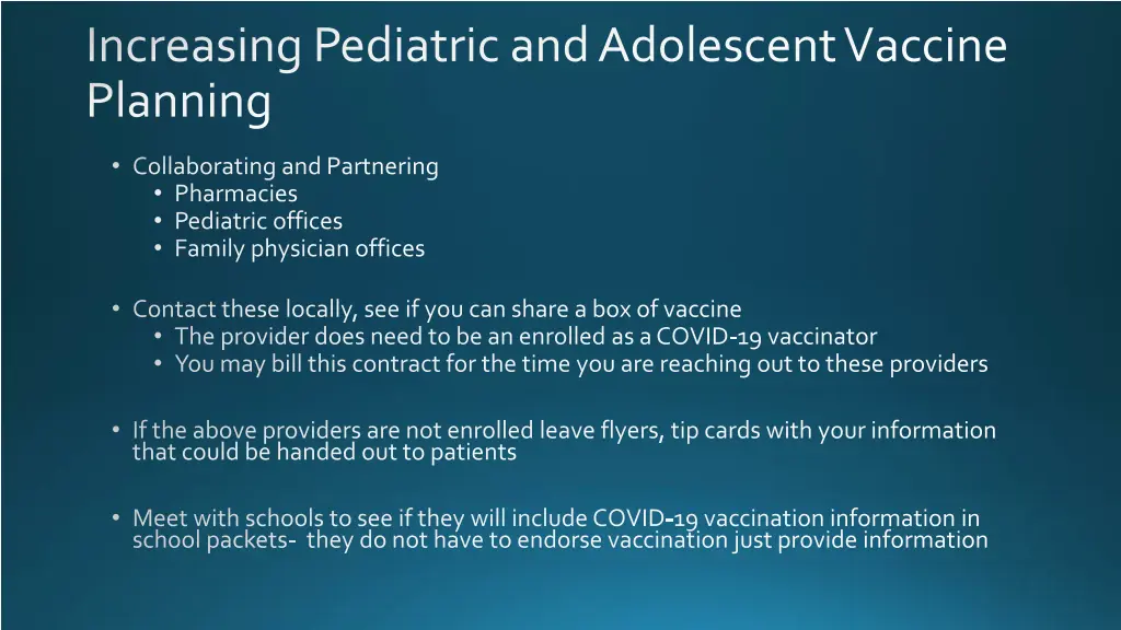 increasing pediatric and adolescent vaccine