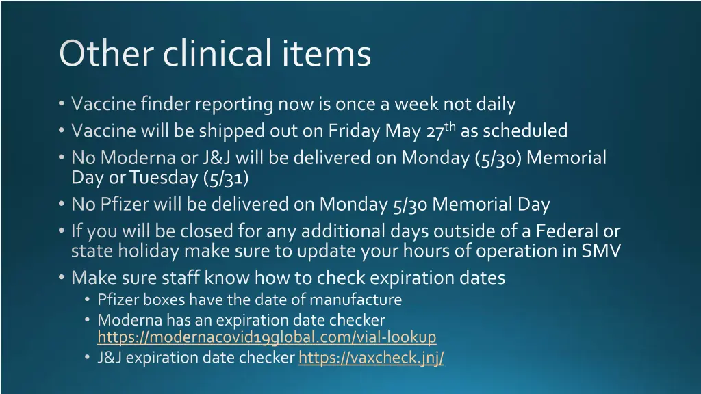 other clinical items