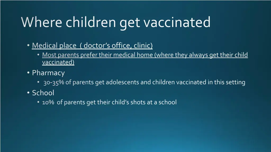 where children get vaccinated