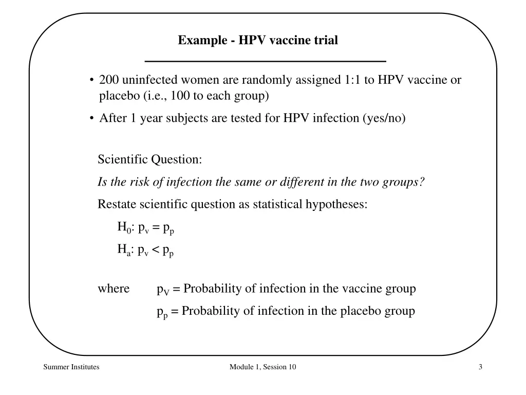 example hpv vaccine trial