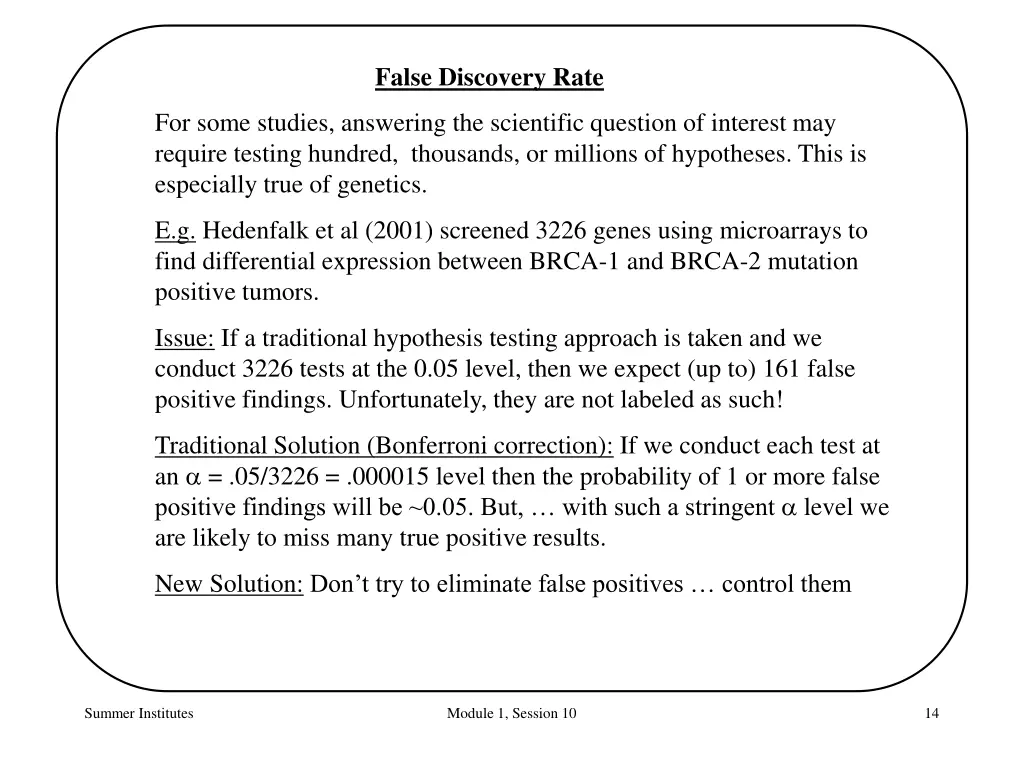 false discovery rate