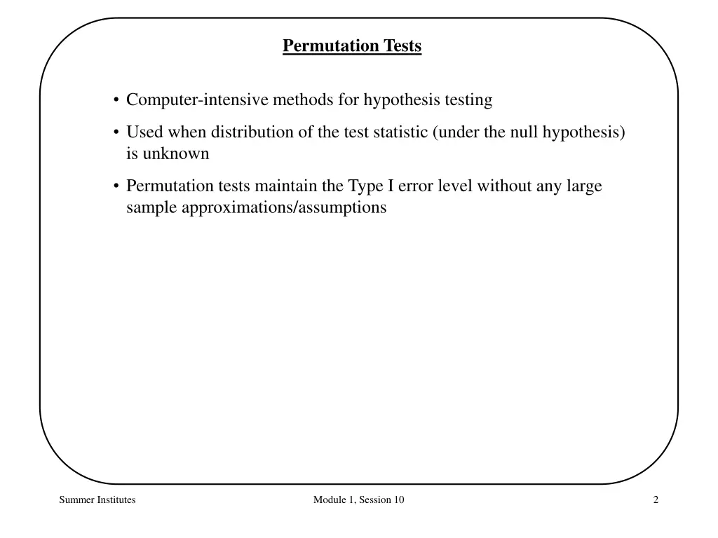 permutation tests 1