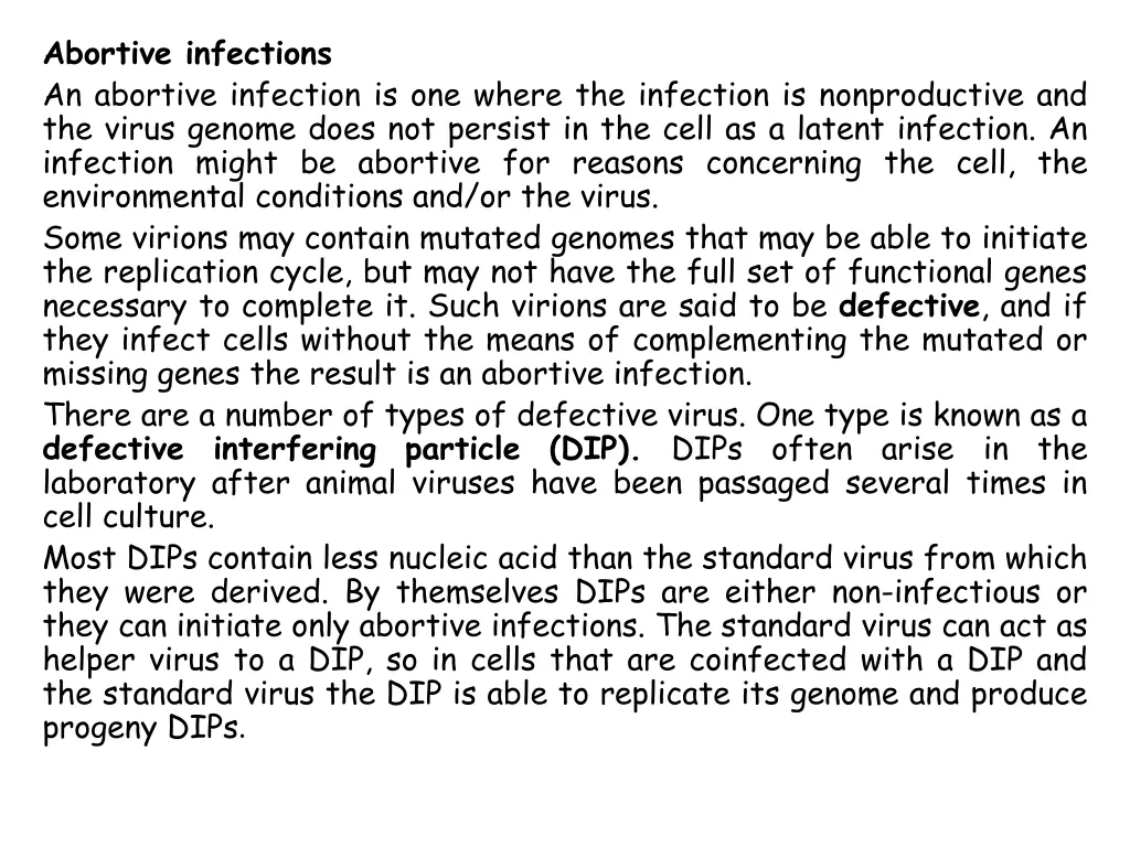 abortive infections an abortive infection