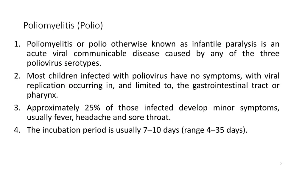 poliomyelitis polio