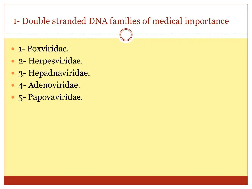 1 double stranded dna families of medical