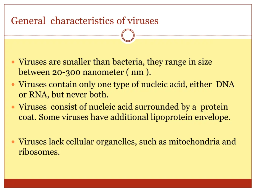 general characteristics of viruses