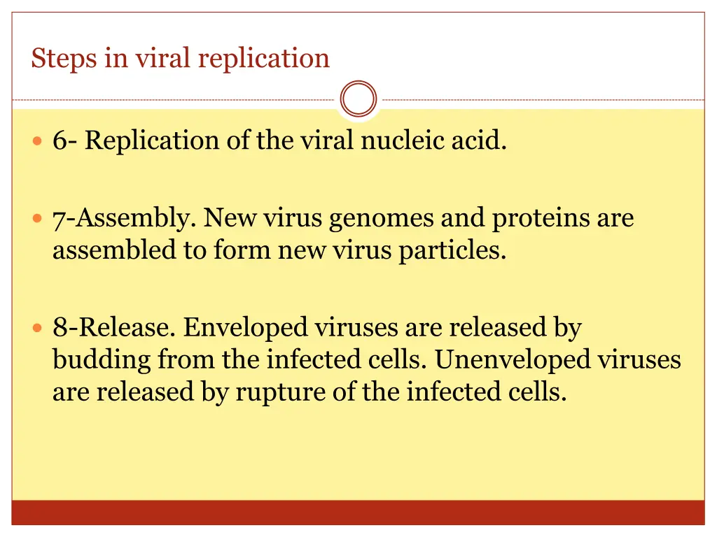 steps in viral replication