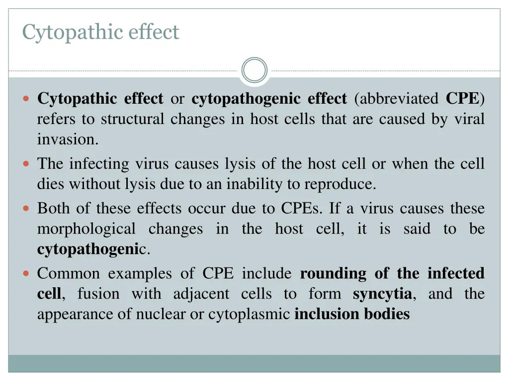 cytopathic effect