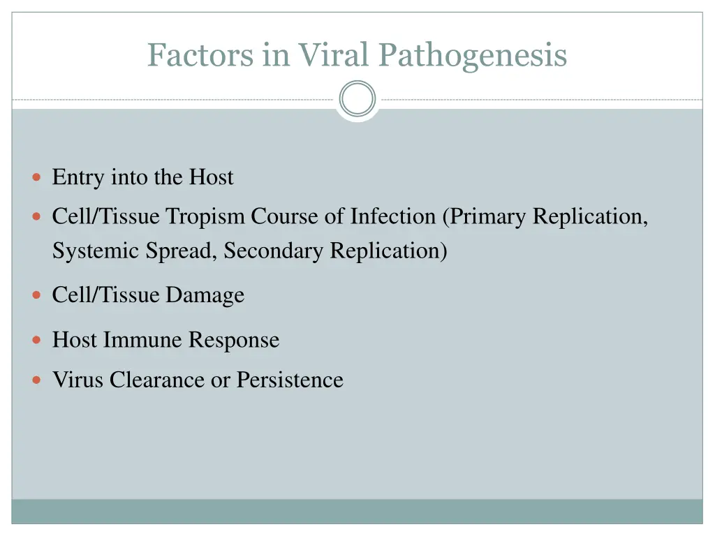 factors in viral pathogenesis