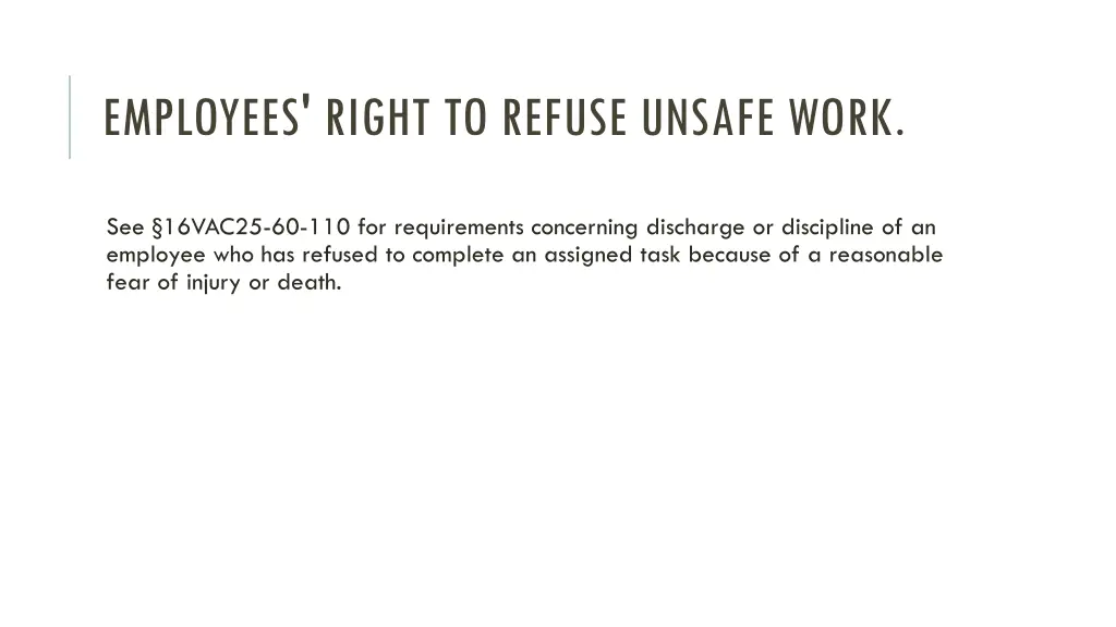 employees right to refuse unsafe work