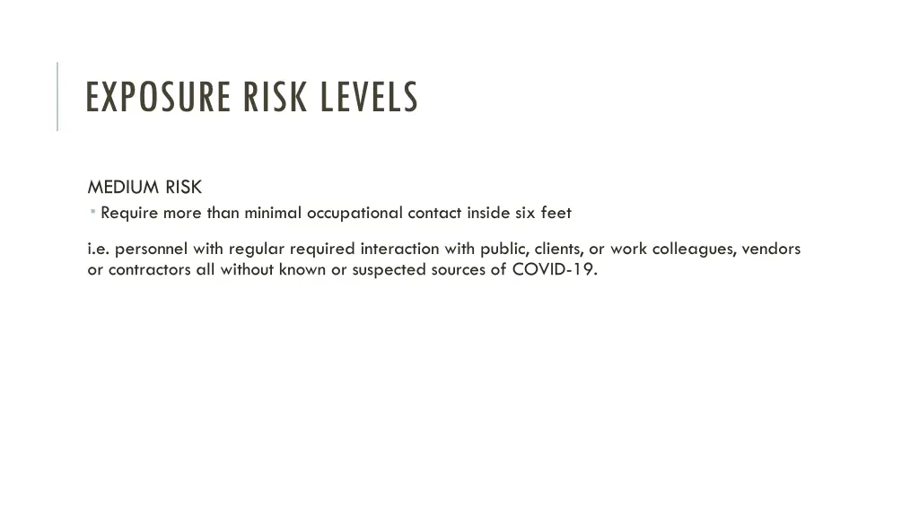 exposure risk levels 2