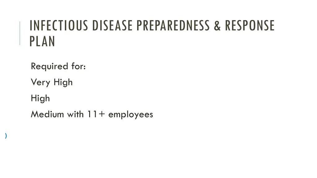 infectious disease preparedness response plan