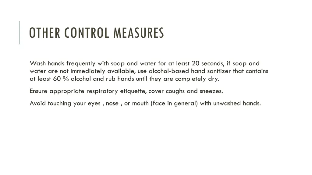 other control measures