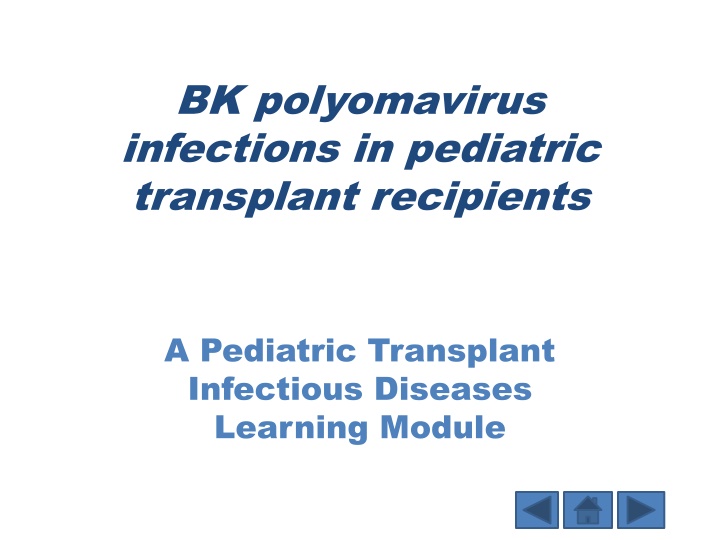 bk polyomavirus infections in pediatric