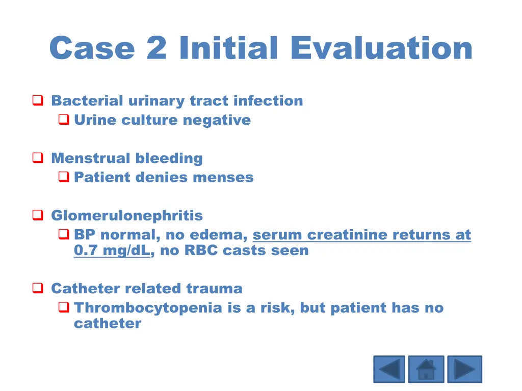 case 2 initial evaluation