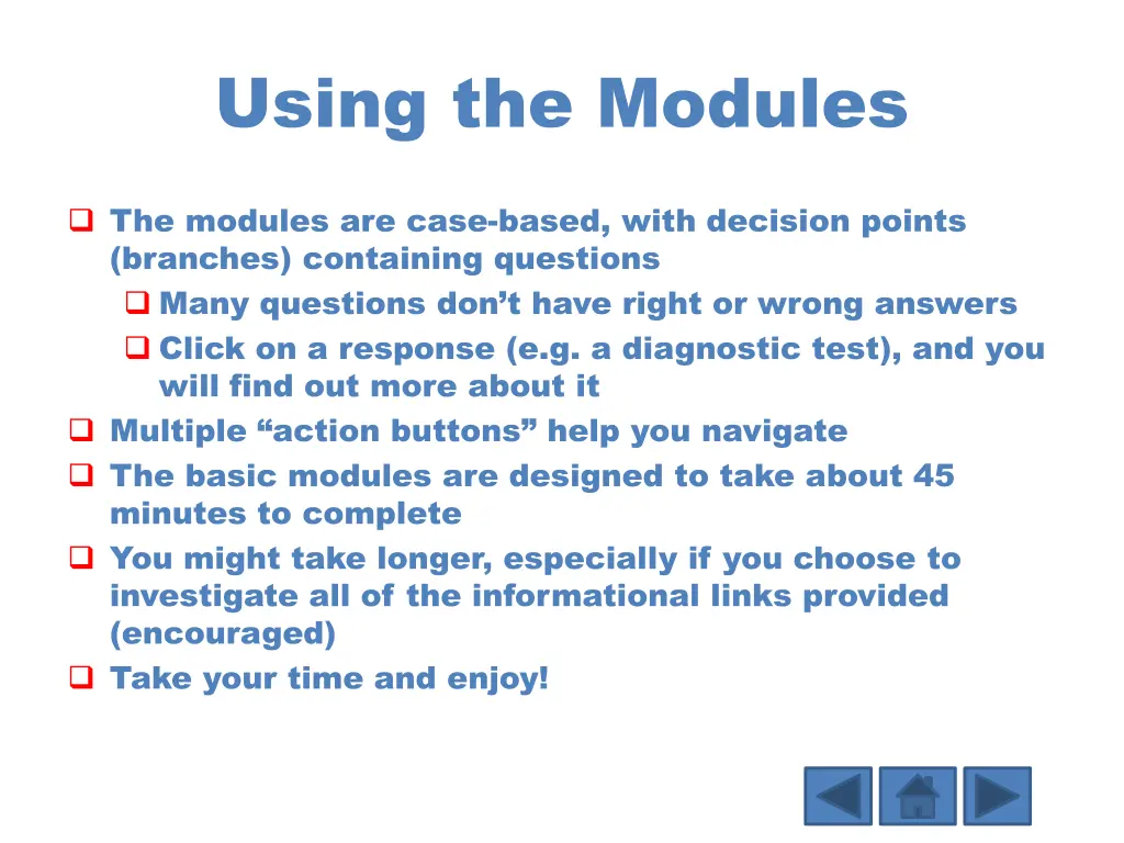 using the modules