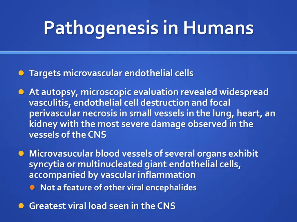 pathogenesis in humans